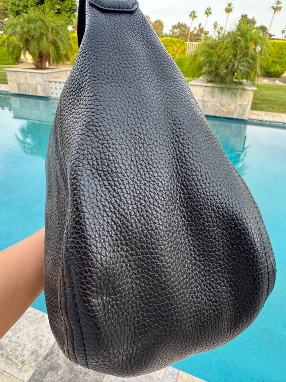 Michael Kors Black Pebbled Leather Hobo Bag with Gold Hardware - Picture 8 of 14